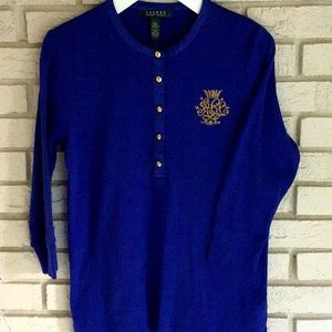 Lauren Ralph Lauren Long Sleeve Knit Top Sz Large